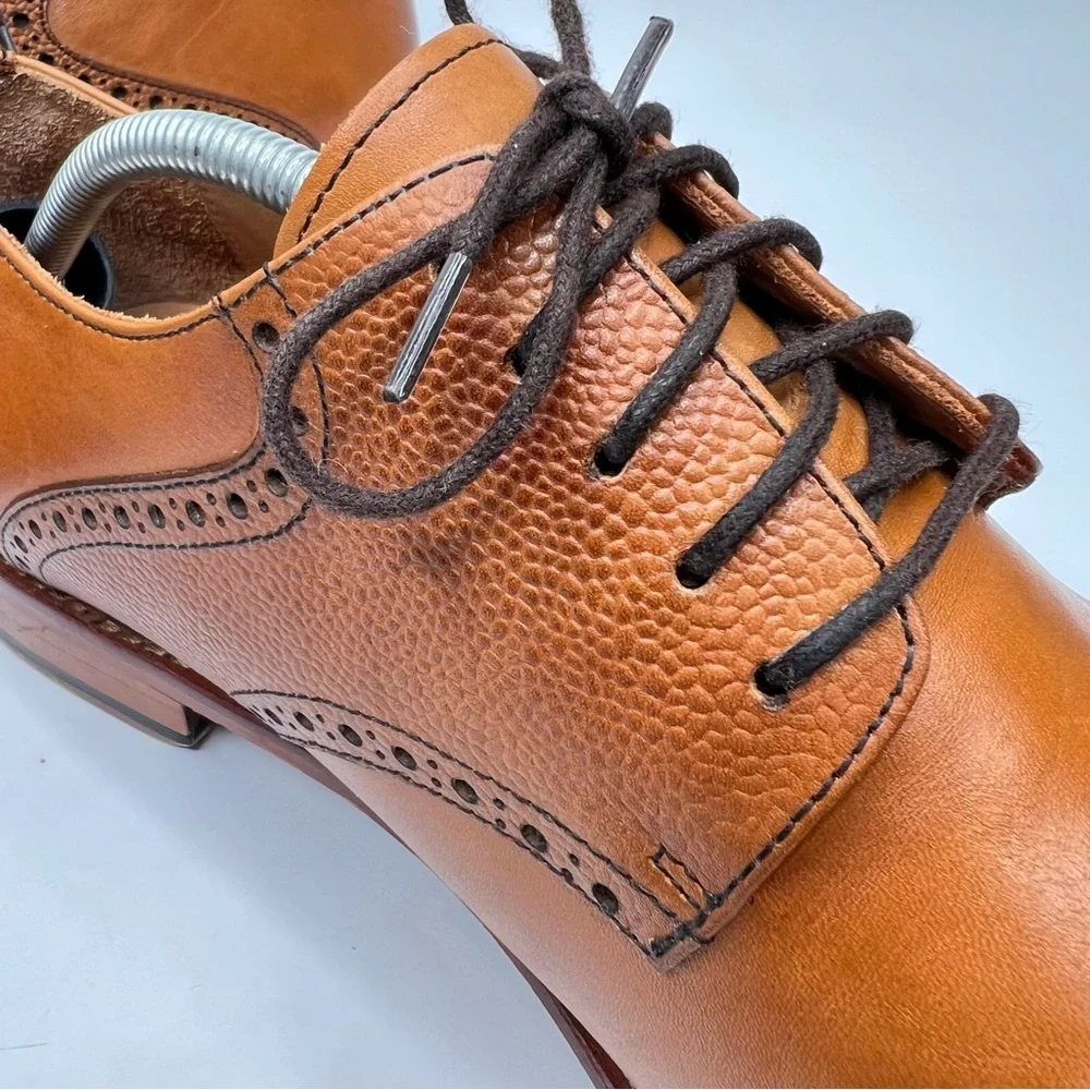 Warfield & Grand Sutton Tan Leather Lace Up Oxford Men’s Dress Shoes Size 12